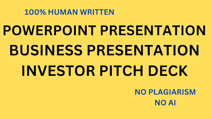 Gig Preview - Create a quick powerpoint presentation and investor pitch deck