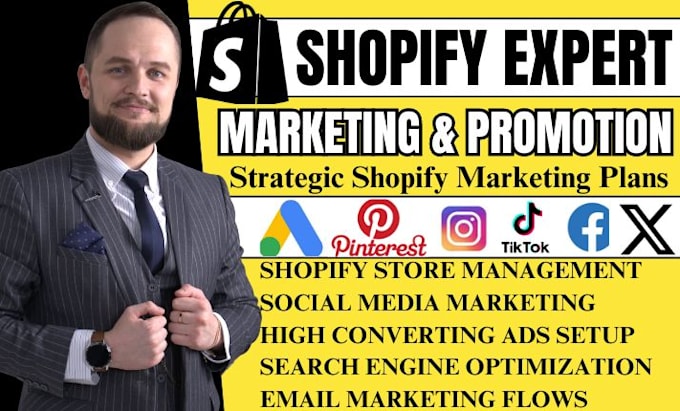 Gig Preview - Boost shopify sales, shopify store promotion, complete shopify marketing manager