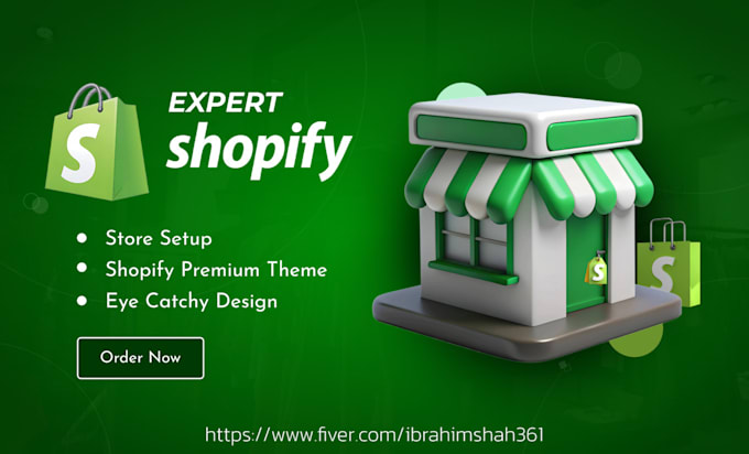 Gig Preview - Create shopify store, build shopify website design, shopify dropshipping website