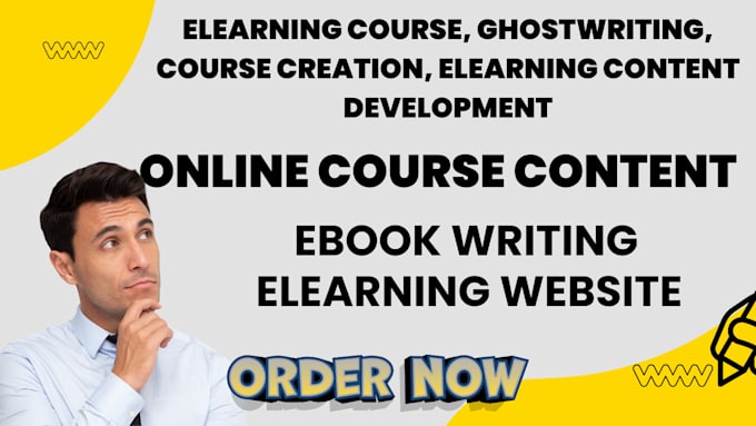 Gig Preview - Create online course content, ebook online course, course creation