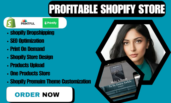 Gig Preview - Create shopify store, dropshipping shopify website sales