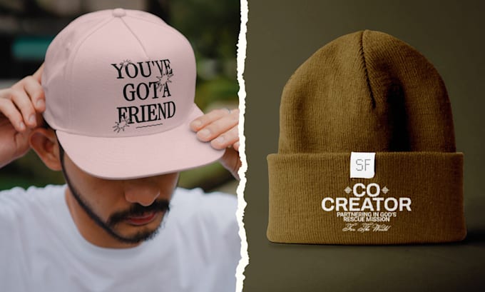 Gig Preview - Create embroidered typography hat, beanies designs for you