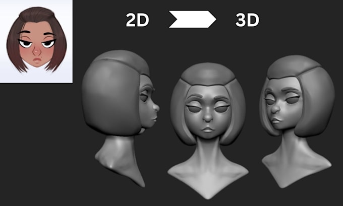 Gig Preview - Convert 2d to 3d custom character design into a 3d model for 3d printing