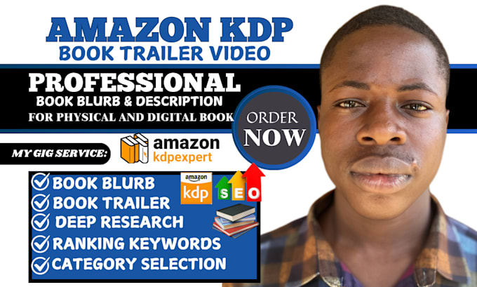 Gig Preview - Do amazon kdp book publishing book and ebook promotion book trailer video