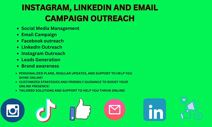 Gig Preview - Do instagram dms, email marketing and social media outreach