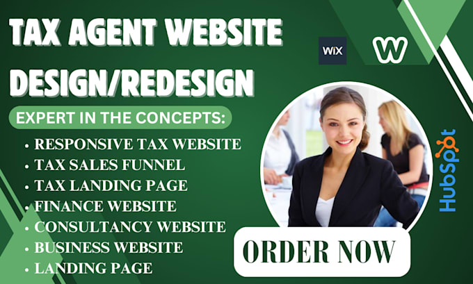 Gig Preview - Tax website business finance business website landing page