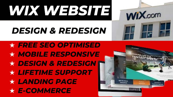 Gig Preview - Do wix website design redesign wix website design wix online store landing page