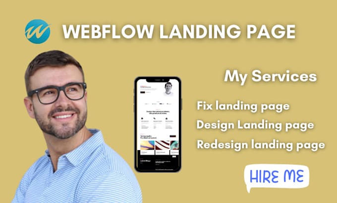 Gig Preview - Design webflow landing page, redesign webflow landing page