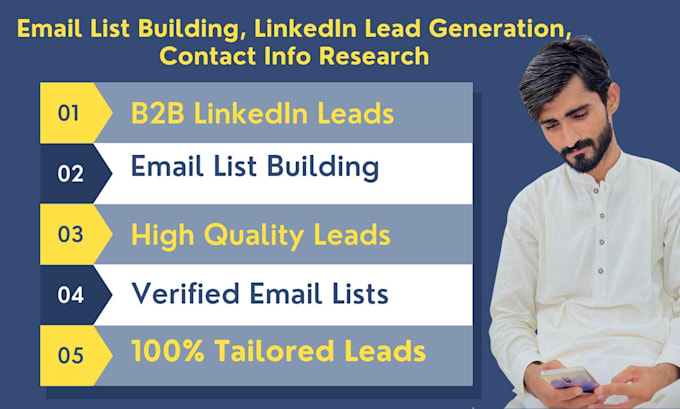 Gig Preview - Email list building, b2b linkedin lead generation, contact info research