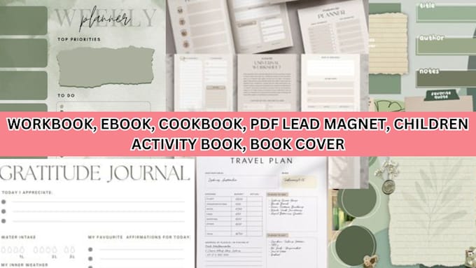 Gig Preview - Design your workbook, ebook, cookbook, lead magnet, children activity book cover