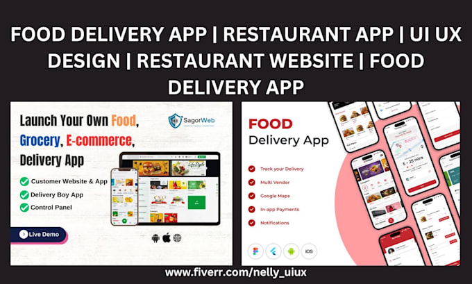 Gig Preview - Food delivery app restaurant ui ux design restaurant website food delivery app