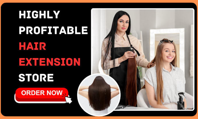 Gig Preview - Design hair website hair extension store beauty store dropshipping store