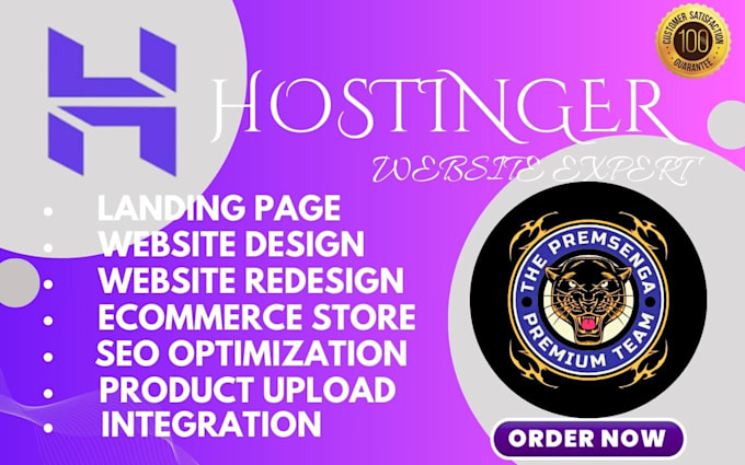 Gig Preview - Hostinger website design, hostinger website redesign, dropshipping website store