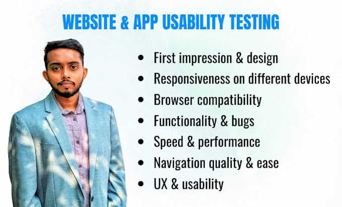 Gig Preview - Professionally test the usability of your app or website