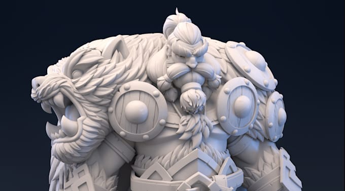 Gig Preview - Model a 3d character or animal in zbrush for 3d printing and render