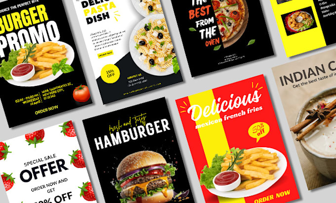 Gig Preview - Design food flyer, restaurant menu design,food menu and business cards