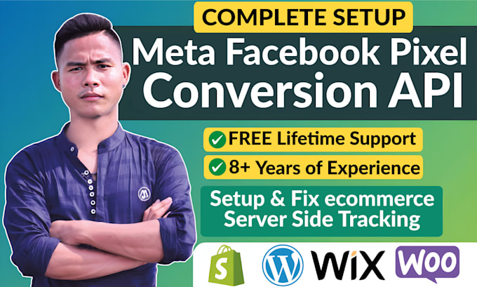 Gig Preview - Setup meta pixel facebook conversion API,  server side tracking using ga4, GTM