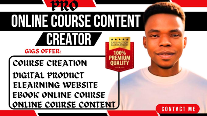 Gig Preview - Do ebook online course online course content, course creation as digital product