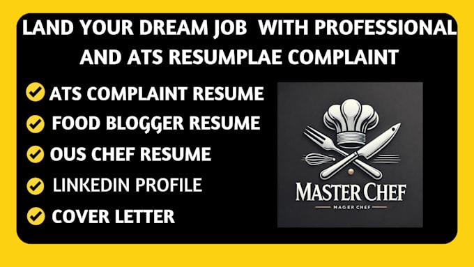 Bestseller - craft executive, private, pastry, or sous chef resumes