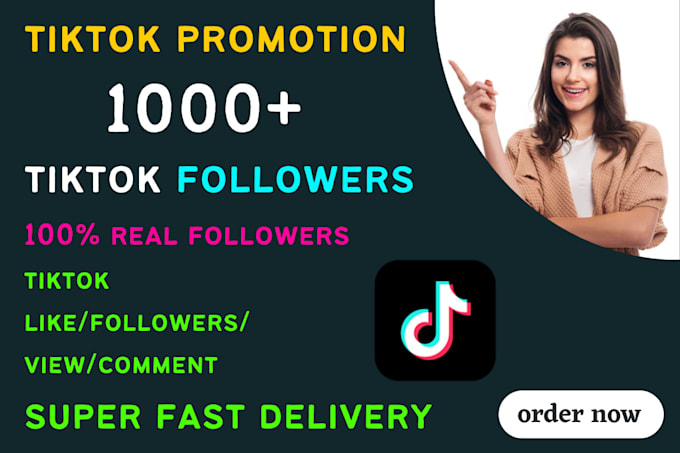 Gig Preview - Get fast 1000 real tiktok followers guarantee