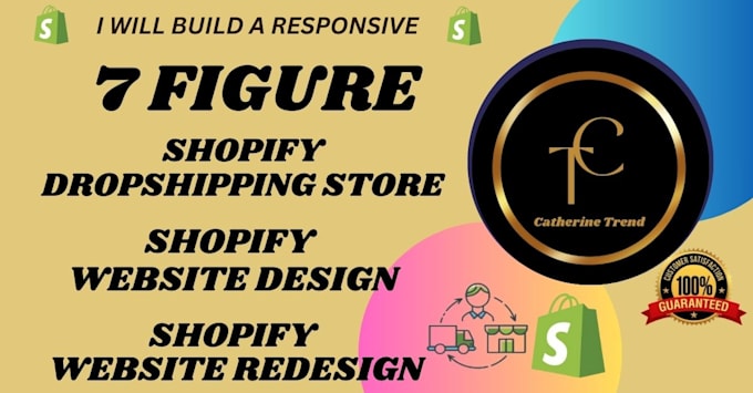 Gig Preview - Do 7figures shopify dropshipping store shopify expert shopify development SEO