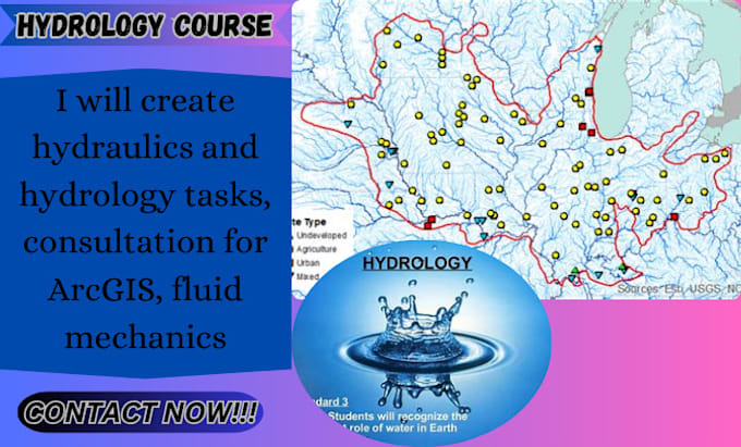 Gig Preview - Create hydraulics and hydrology tasks, consultation for arcgis, fluid mechanics