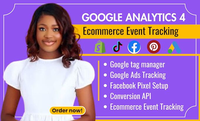 Gig Preview - Setup google analytics 4 ads tracking ga4 ecommerce tracking, go0gle tag manager