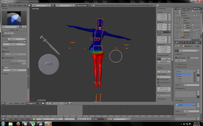 Gig Preview - Weight paint for your model, animal, object, using any software or fix and rig