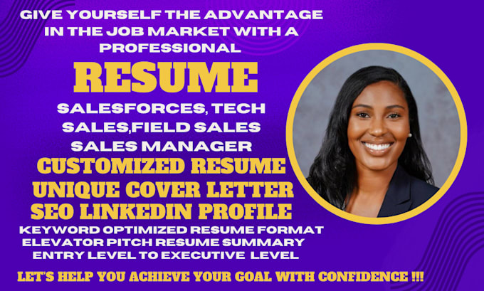 Gig Preview - Write account executive resume for sales and marketing professionals