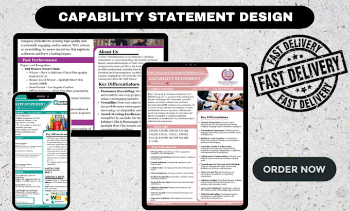 Gig Preview - Design capability statement government capability statement government contract