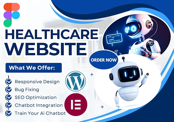 Gig Preview - Build wordpress wix medical healthcare website hipaa integrate ai chatbot gpt4