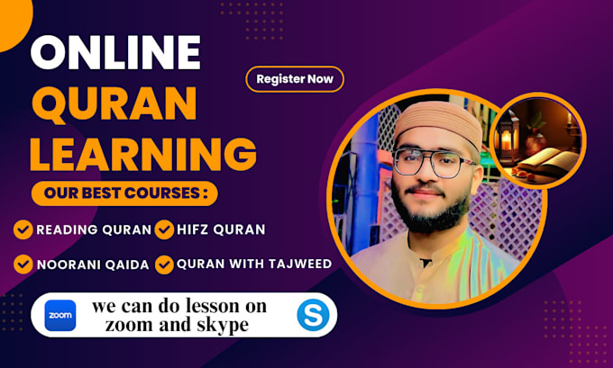 Gig Preview - Be your online quran teacher,learning the quran with tajweed