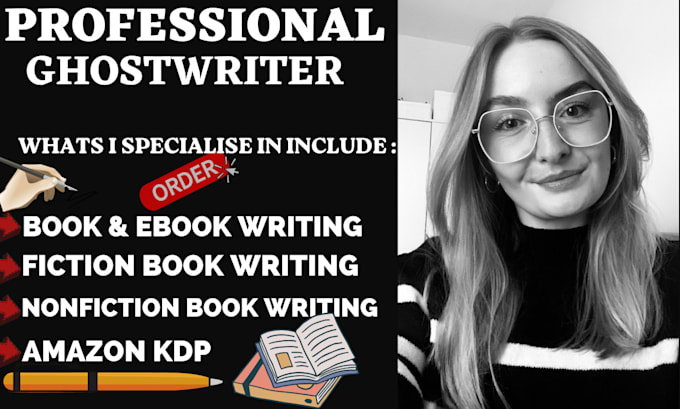 Gig Preview - Be your fiction ghostwriter self help ebook, book writer, nonfiction ghostwriter