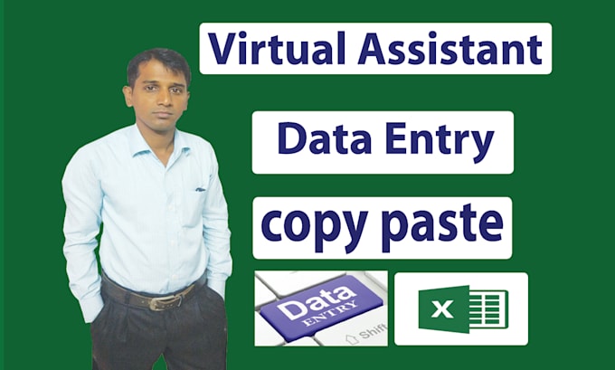 Gig Preview - Do virtual assistant for excel data entry copy paste typing PDF to word work job