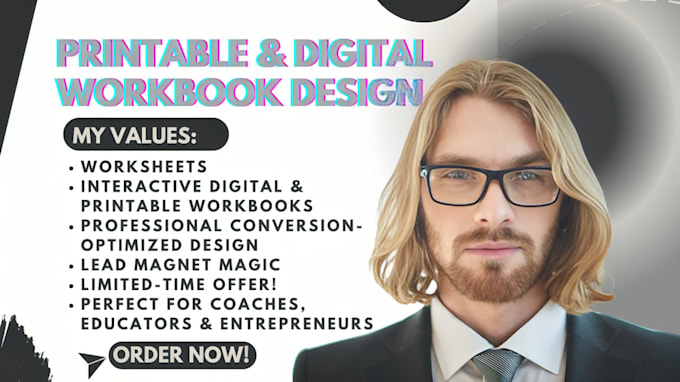 Gig Preview - Design interactive digital workbook printable workbook worksheet pdf lead magnet