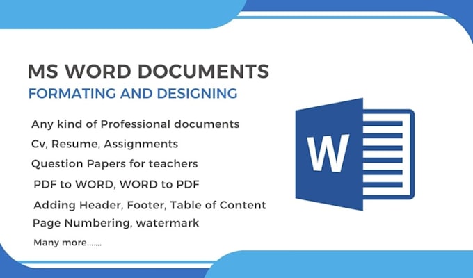 Gig Preview - Create, format, design, edit, ms word document, ms word expert