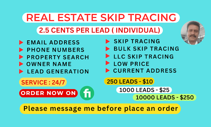 Gig Preview - Provide  real estate skip tracing and llc skip tracing