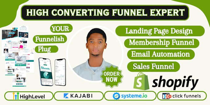 Gig Preview - Create converting sales funnel on clickfunnels,gohighlevel,funnelish,systeme io