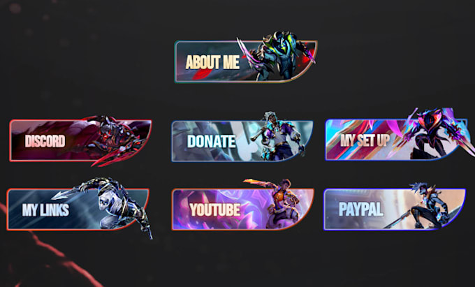 Bestseller - create custom panels and banners for twitch streamer youtube or discord or kick