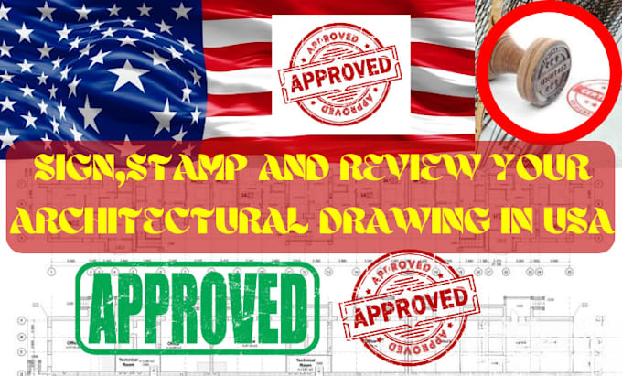 Gig Preview - Sign stamp and review USA architectural drawing plan blueprint for city permit