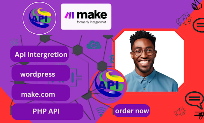 Gig Preview - Develop and integrate custom apis in wordpress, PHP node with make com