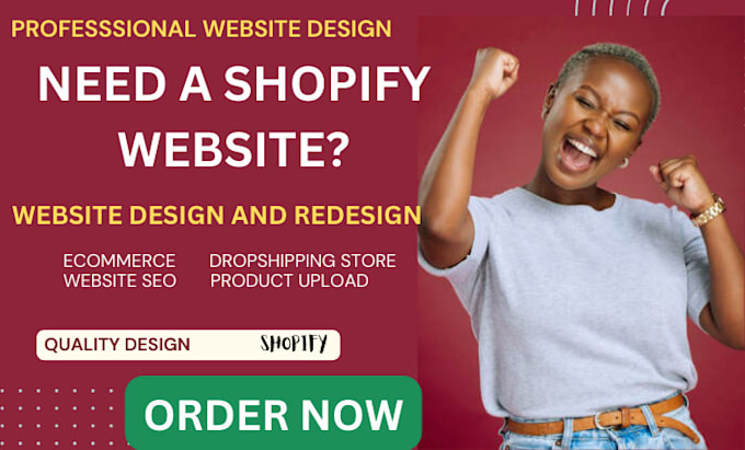 Gig Preview - Shopify website design shopify website redesign shopify dropshipping shopify seo