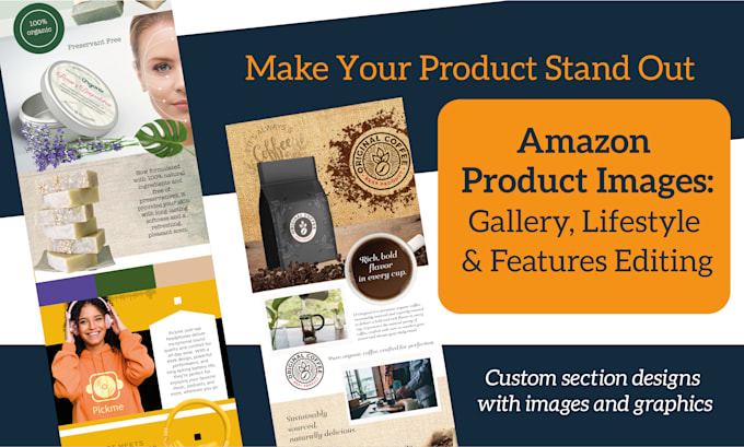 Gig Preview - Stunning listing and info images to boost your amazon sales