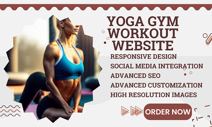 Gig Preview - Design yoga gym meditation fitness workout coach personal trainer sports website