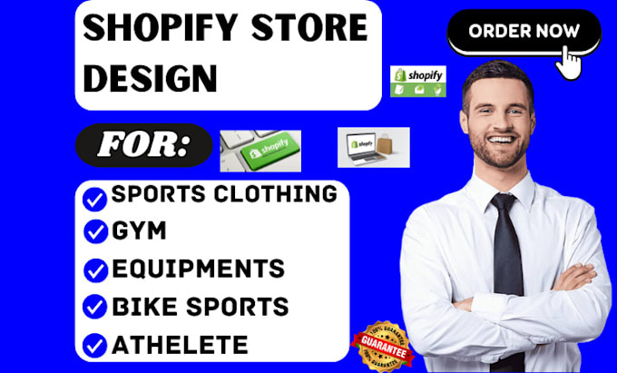 Gig Preview - Design sports clothing gym sport equipment bike athlete shopify store website