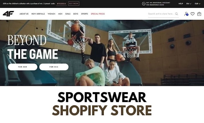 Gig Preview - Design sportswear shopify store, activewear store, sportswear store