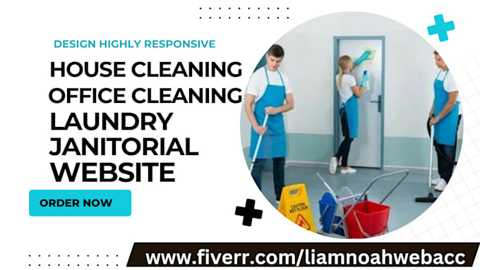 Gig Preview - Design house cleaning website office cleaning  janitorial and laundry website