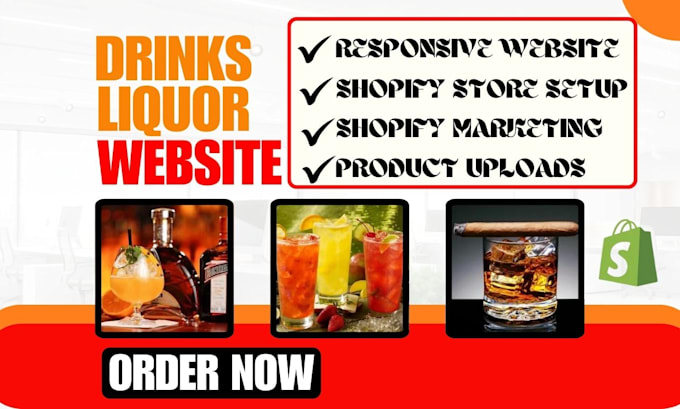 Gig Preview - Design shopify store drinks wine liquor beverage beer vodka gin whiskey website