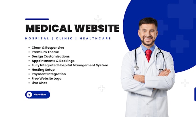 Gig Preview - Build medical website for hospitals and clinics in wordpress