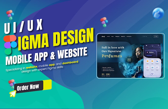 Gig Preview - Do website design mobile UI UX design and figma UI UX design services